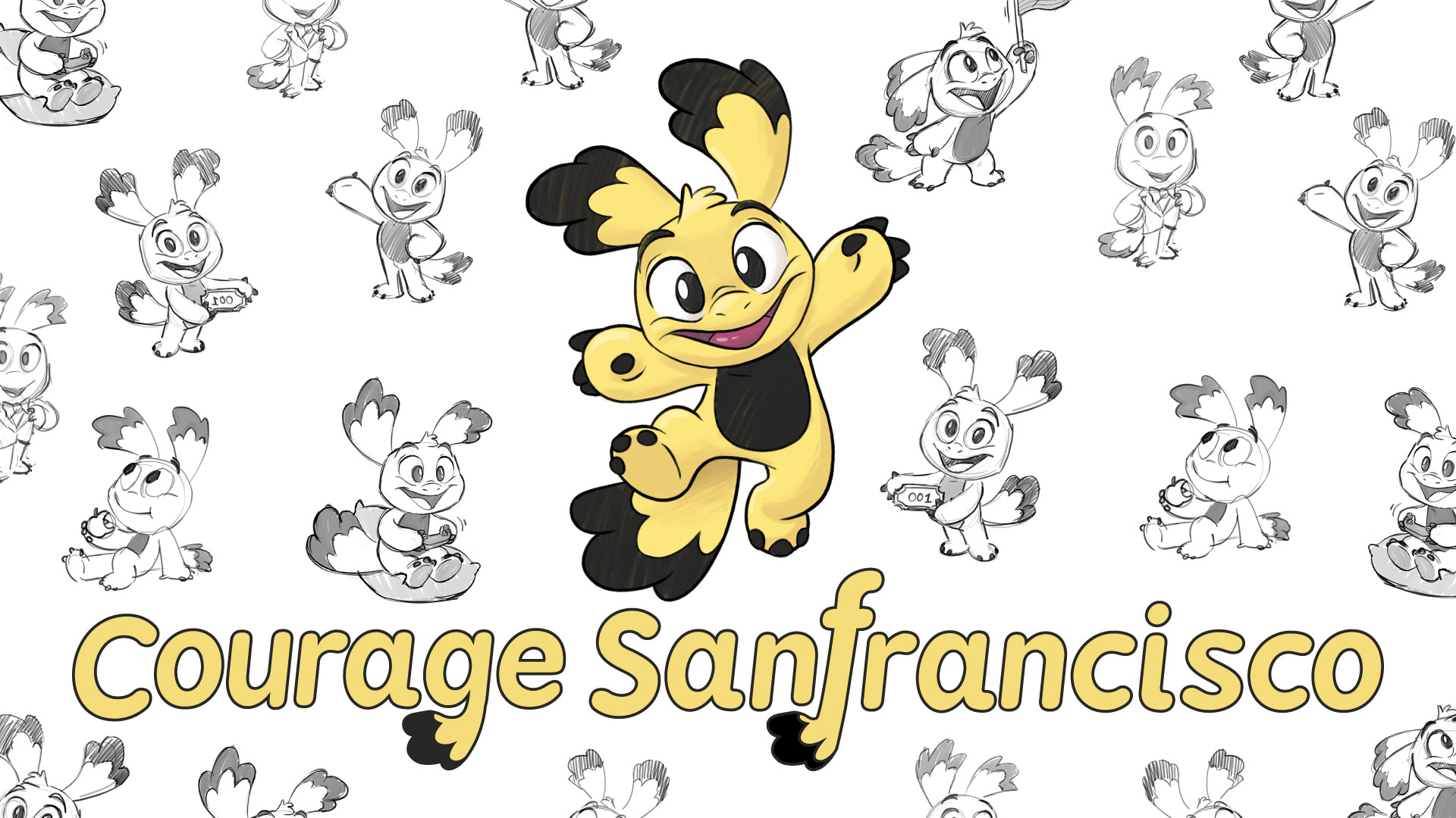 Courage San Francisco – gele Courage-mascotte